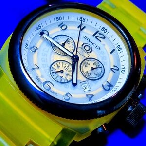 Invicta Anatomic Russian Diver Swiss Made Men's Chrono Watch Cool Yellow 45mm